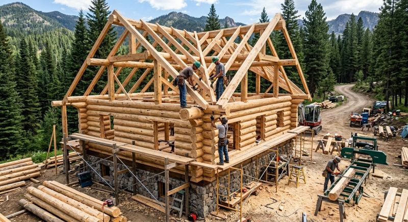 Wood Cabin Staging